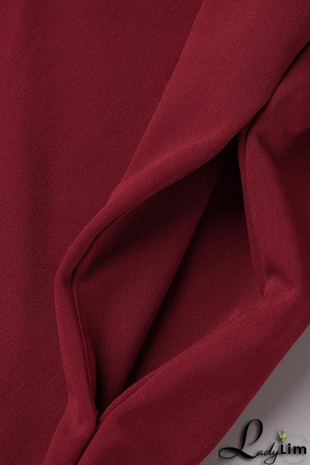 Burgundy Casual Solid Split Joint Spaghetti Strap Loose Jumpsuits