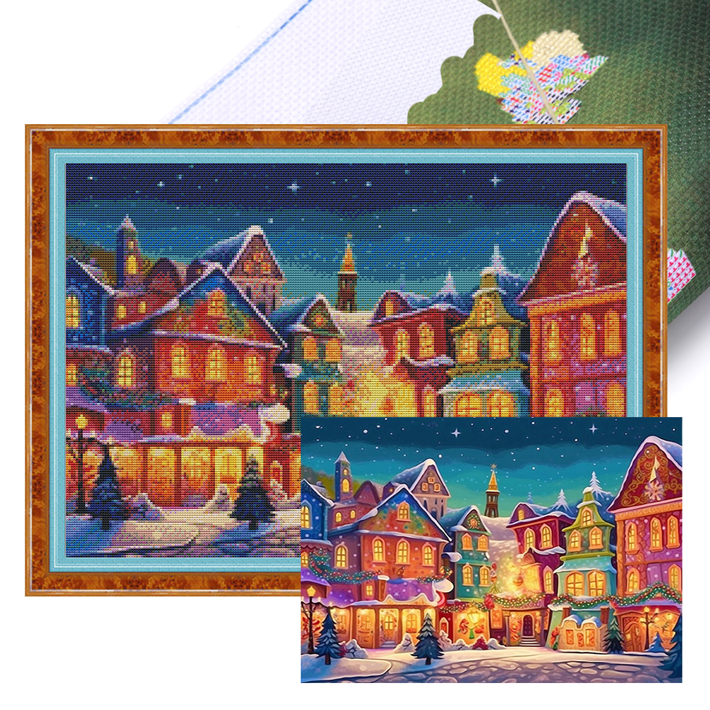 11CT Full Stamped Cross Stitch Kit - Snowman and Kid (60*55CM) decoration  gift Embroidery Stamped Counted Cross Stitch Kit for Kids Adults Beginners,  Needlework Cross Stitch Kits, Art Craft Handy Sewing Set