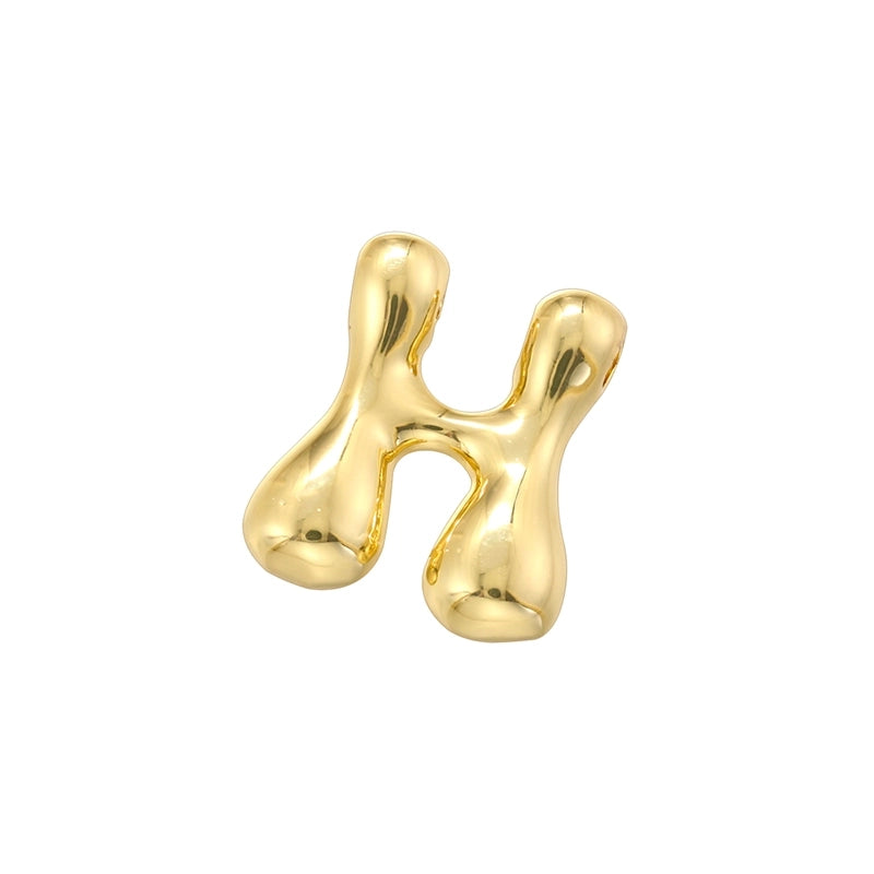 1 Piece 21mm Copper 18K Gold Plated Letter Beads