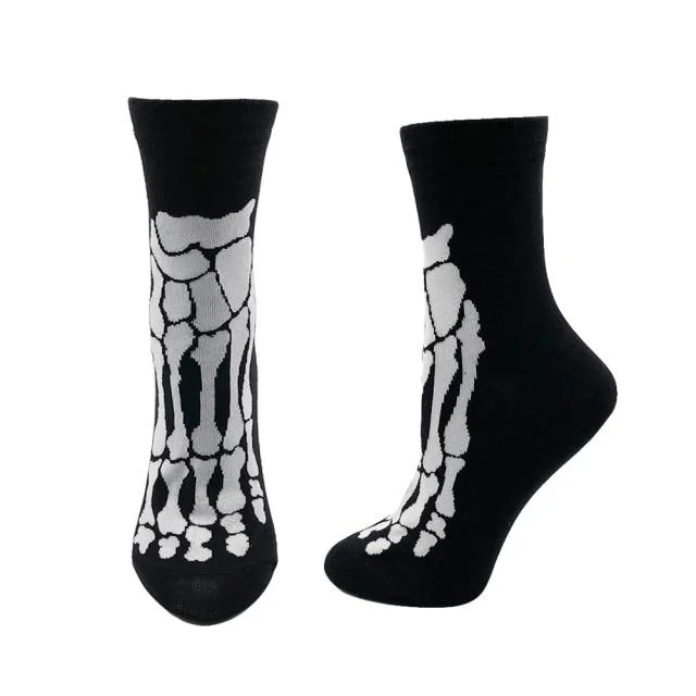 Womens Skeleton Print Socks