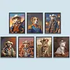 Handsome Cowboy Animal-Full Round Diamond Painting 30*40CM