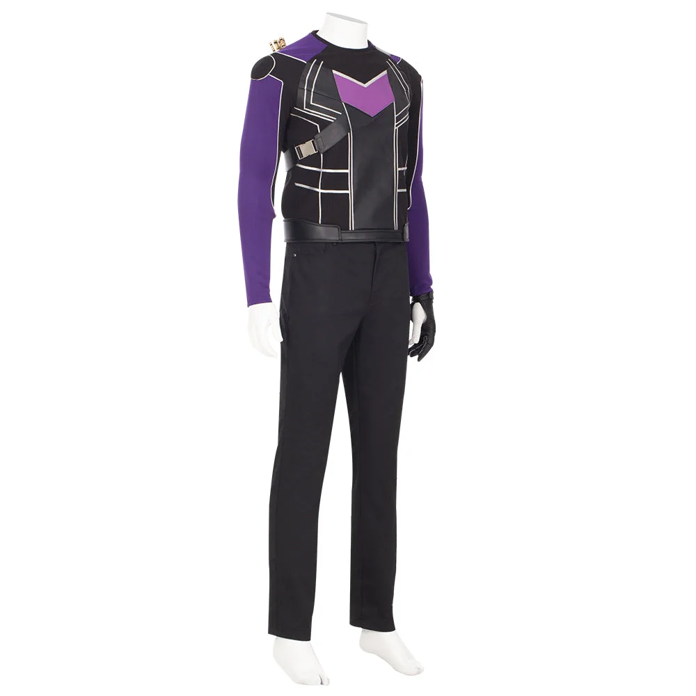 Hawkeye Clint Barton Cosplay Costumes Purple Suit