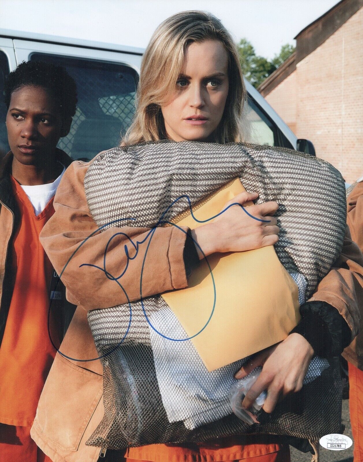 TAYLOR SCHILLING Signed ORANGE IS THE NEW BLACK 11x14 Photo Poster painting Autograph JSA COA