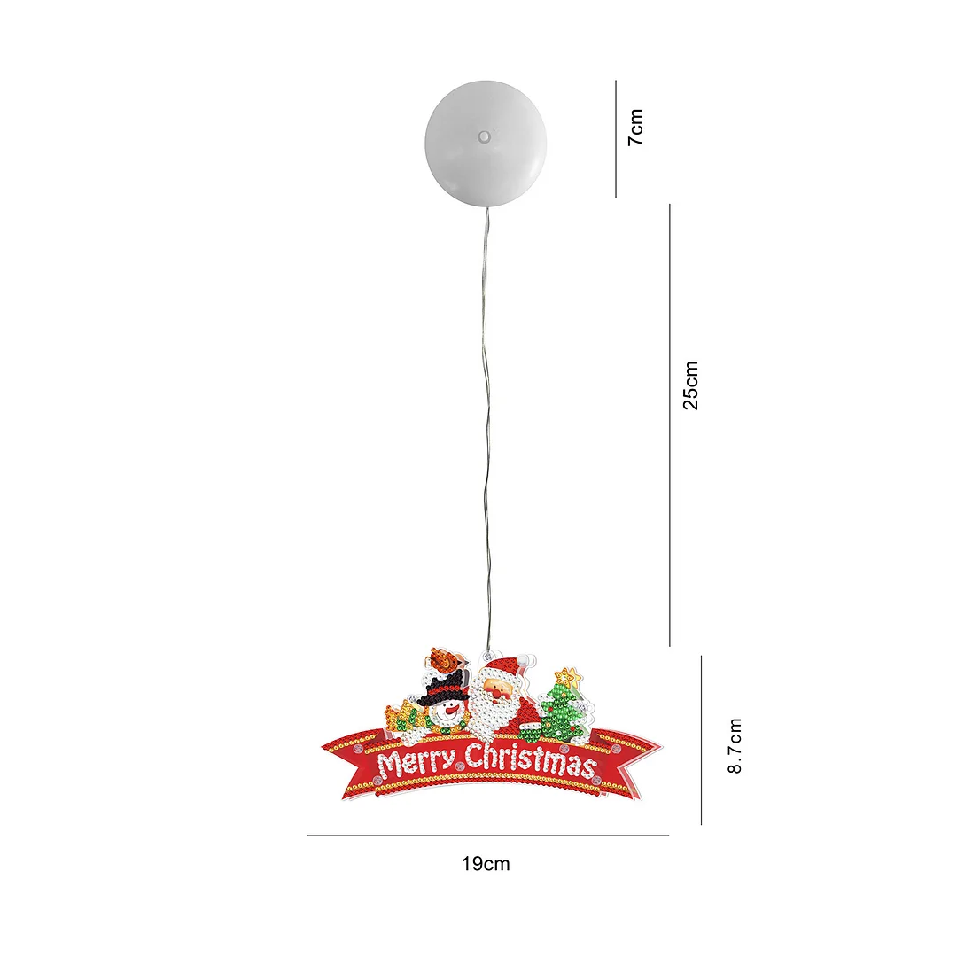 5D Christmas Diamond Painting Hanging Light Festive Rhinestone Lamp Pendant