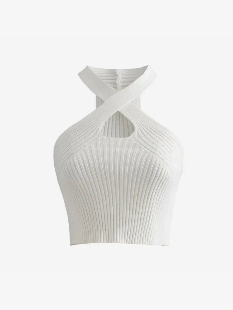 Cross Suspender Knit Tank Tops