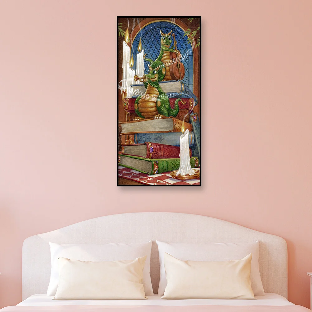 Diamond Painting - Full Round Drill - Cartoon Dinosaur(40*80cm)