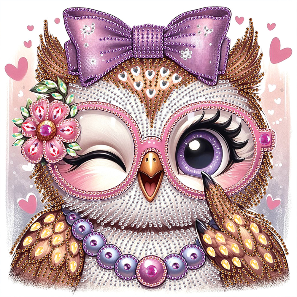 Cartoon Owl 30*30cm(canvas) special shaped drill diamond painting