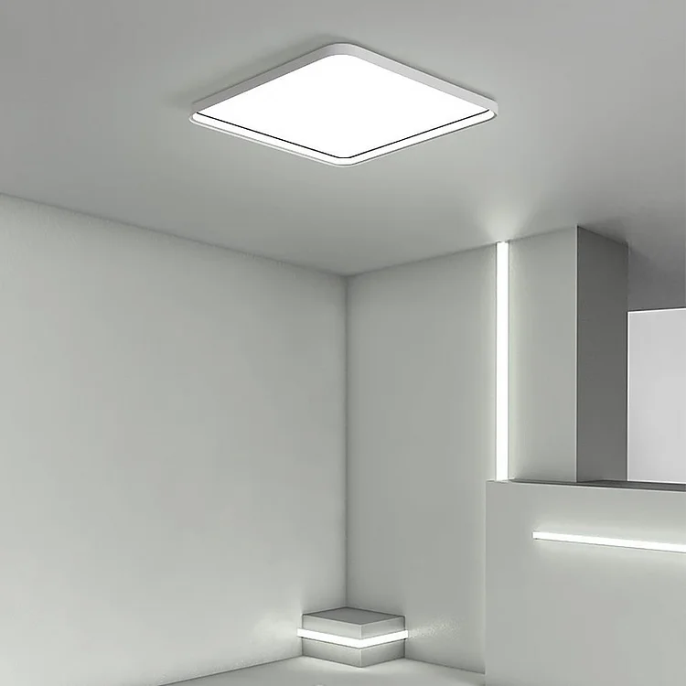 24'' Square Modern Flush Mount Lighting LED Dimmable Ceiling Lights with Edge - Appledas