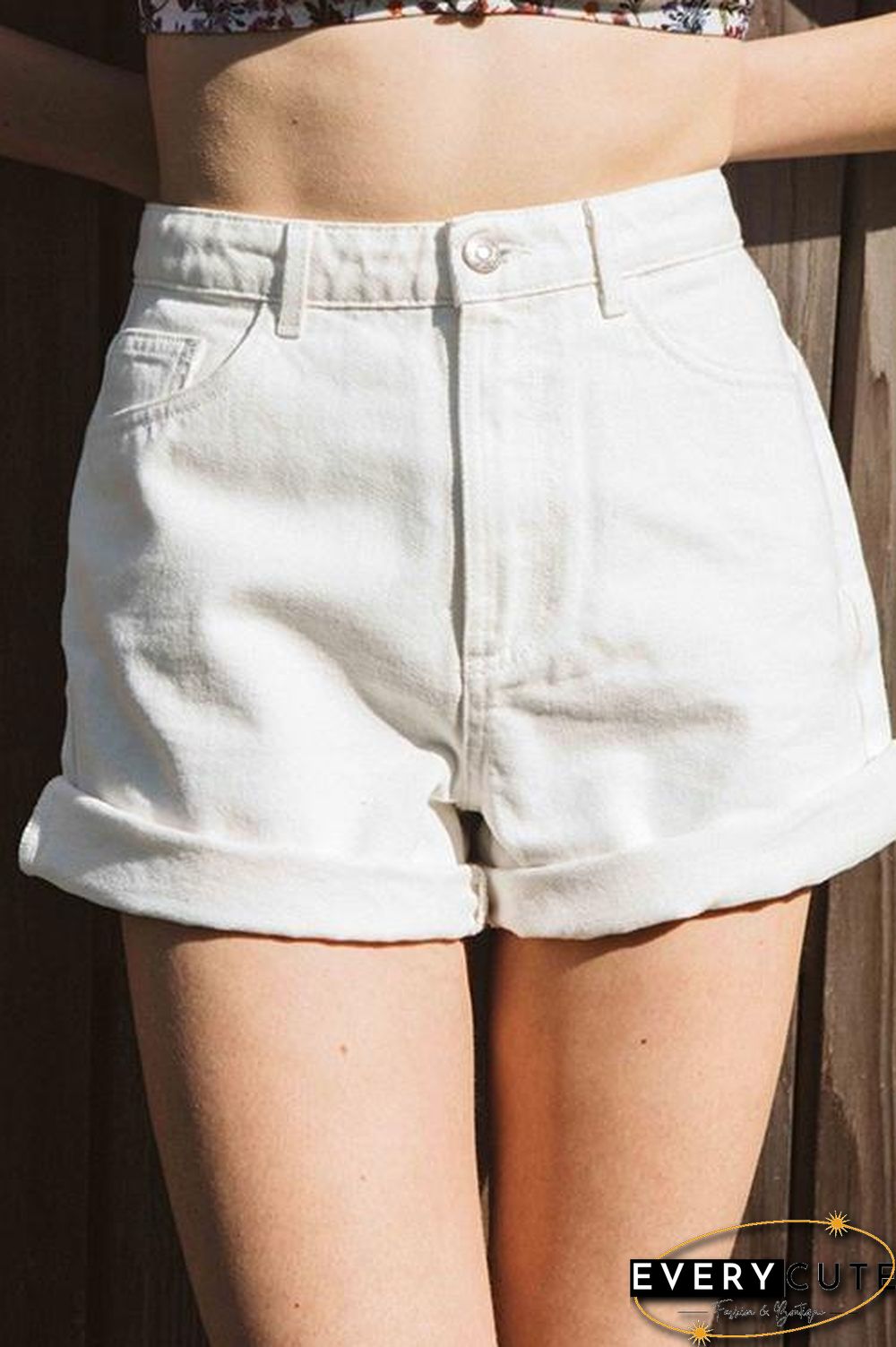 Classic Pocket High Waist Denim Shorts