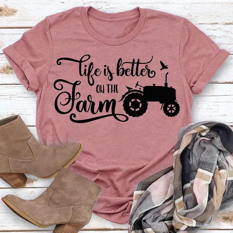 PSL - life is better on the farm village life T-shirt Tee -04259