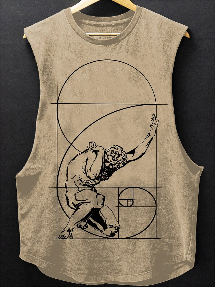 Men's Atlas Greek Mythology Print Cotton Tank Top