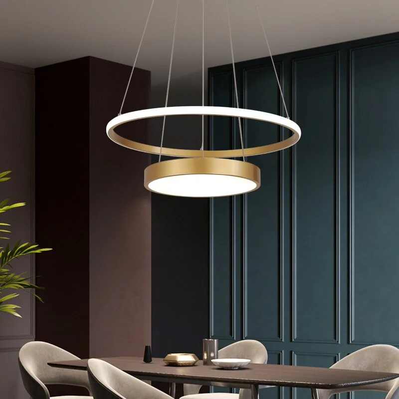 Gold Pendant Lights LED Creative Cord Hanging Pendant Lamp For Living room Kitchen Bedroom Nordic Bar Light luminaire suspension