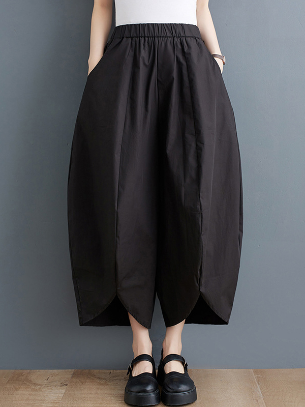 Loose Side Pocket Cotton Linen Wide Leg Pants