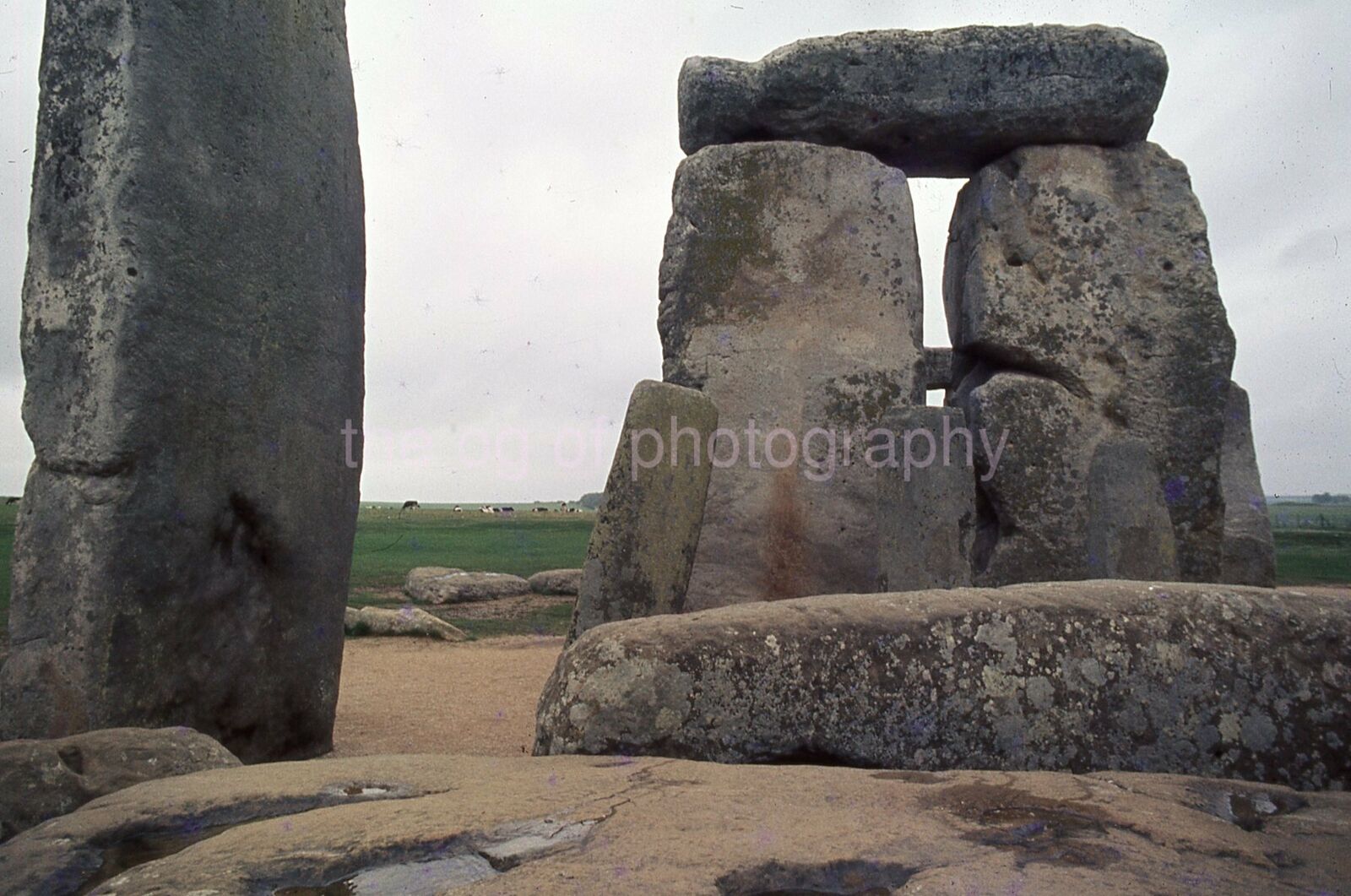 MEGALITH SITE 35mm FOUND SLIDE England COLOR Photo Poster painting STONEHENGE? 16 T 22 M