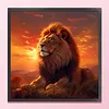 Sunset Lion King Full 11CT DIY Stamped Needlework Embroidery Kit 15.75x15.75inch Embroidery Needlepoint Starter Kits Cross Stitch Art and Crafts Kits for Beginners Adults Home Decor