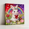 DIY Pearl Painting Rainbow Rabbit for Home Decor with Frame(25x25cm)