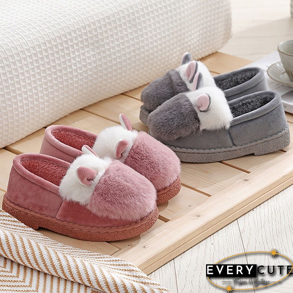 Fashion Autumn Winter Cotton Slippers Rabbit Ear Home Indoor Slippers Winter Warm Shoes Womens Cute Plush Slippers Office Shoes