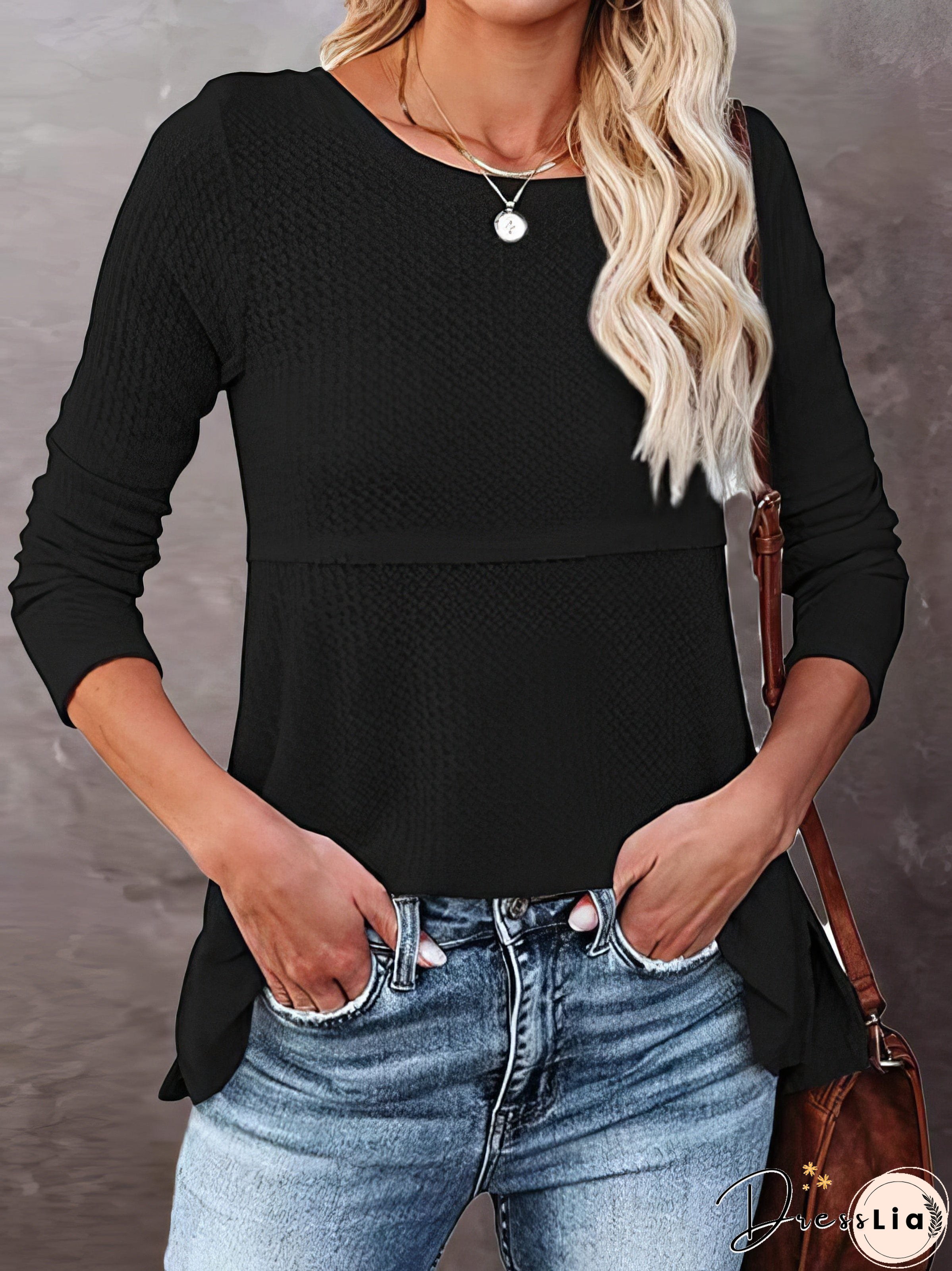White Waffle Knit Henley