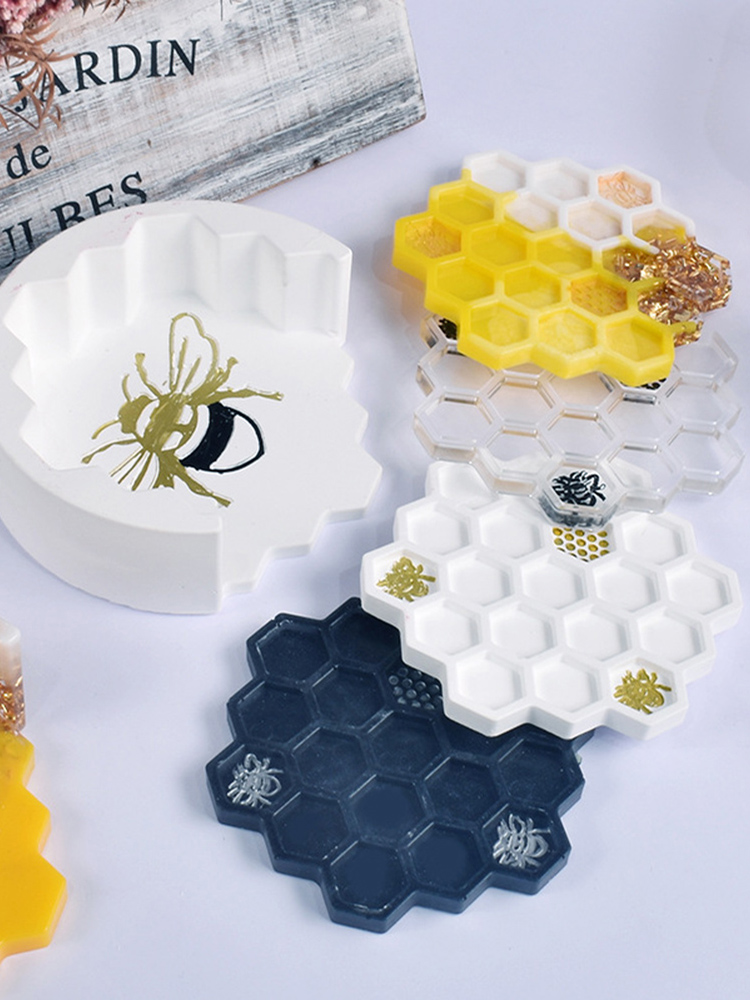 5pcs Coaster Mould Art Supplies Honeycomb Cup Pad Mould for Friends Family Gifts gbfke