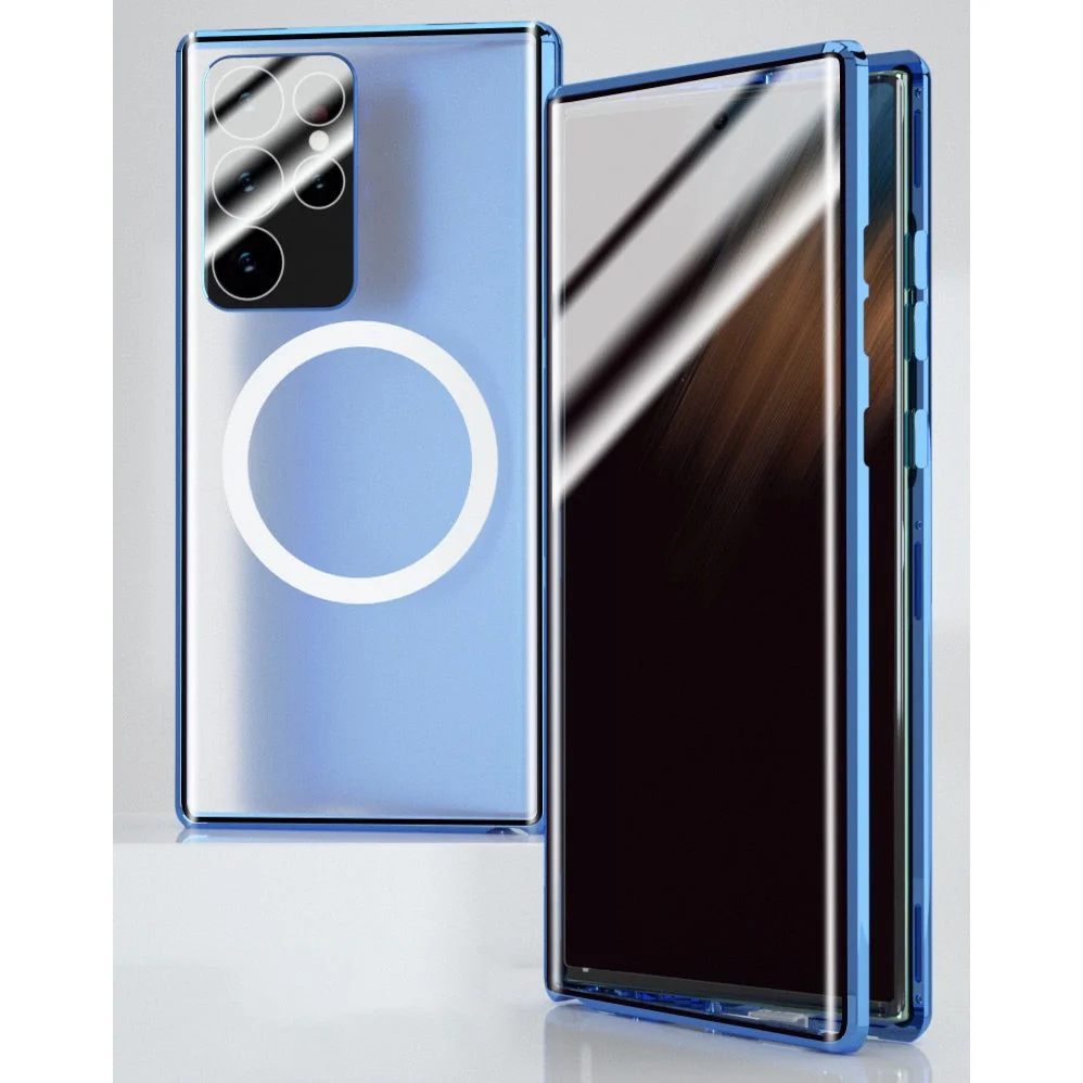 Double-Sided Tempered Glass Magnetic Wireless Charging Case for Samsung S23 Ultra