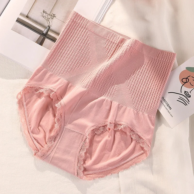 Women's Cotton Panties Sexy Lace Underpants High Waist Seamless Comfort Briefs Women's Breathable Underwear Female Lingerie