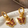 Exotic Butterfly Fireworks Golden Earrings