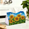 Sunflower Diamond Painting Tissue Box 7.48x5.12Inch Diamond Art Tissue Box 5D Diamond Art Tissue Cover for Kitchen Restaurant Bar Office Parties