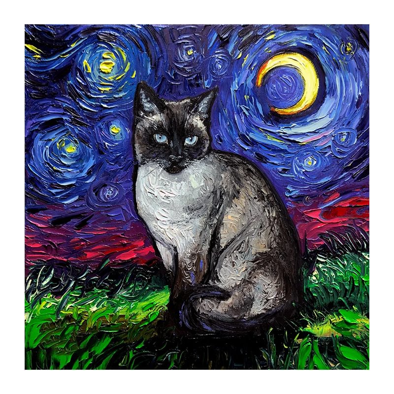 Ericpuzzle™ Ericpuzzle™ Van Gogh Starry Sky - Siamese Cat Wooden Puzzle