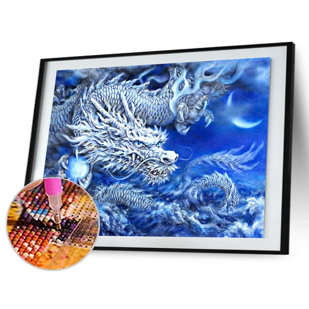5D DIY Full Drill Diamond Painting Ice Dragon Cross Stitch Embroidery Kits