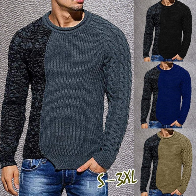 Men's Low Round Neck Knit Sweater