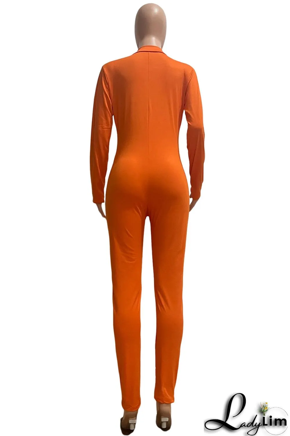 Rose Red Sexy Casual Sportswear Solid Zipper Half A Turtleneck Skinny Jumpsuits