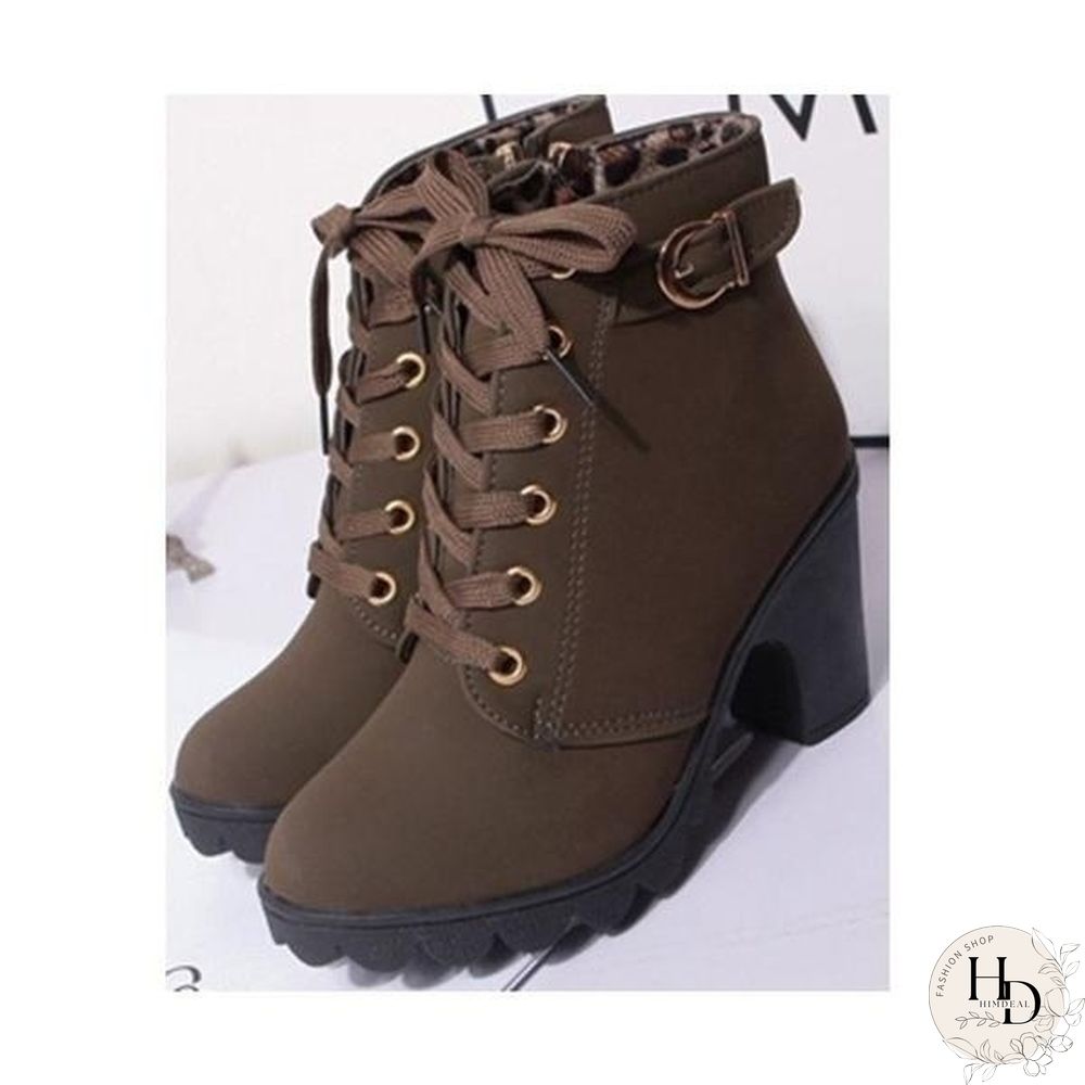 New Ladies Boots Solid Color Fashion Fur Martin Boots Increase Warm and Comfortable Boots