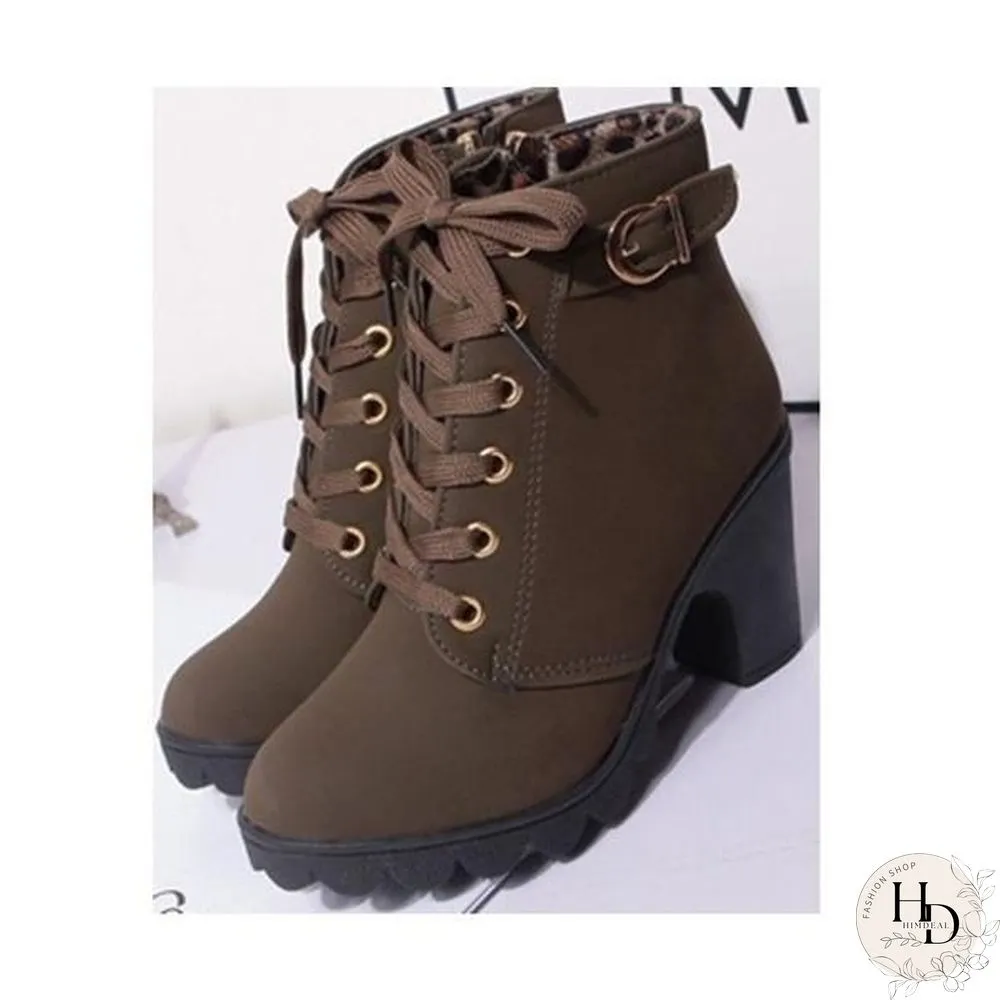 New Ladies Boots Solid Color Fashion Fur Martin Boots Increase Warm and Comfortable Boots