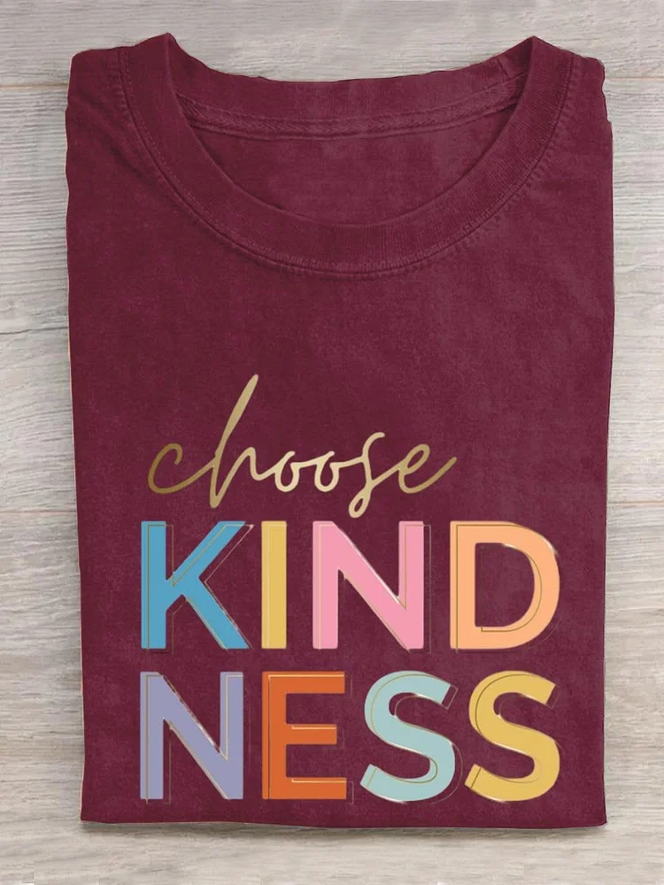 Women Choose Kindness Art Design Print T-shirt socialshop