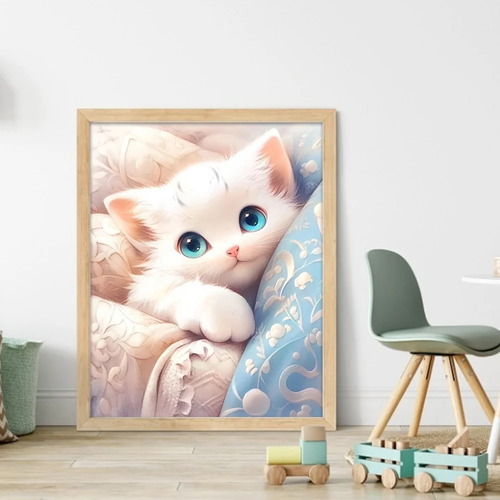 11CT Full Stamped Cross Stitch - Cat(Canvas|40*50CM)