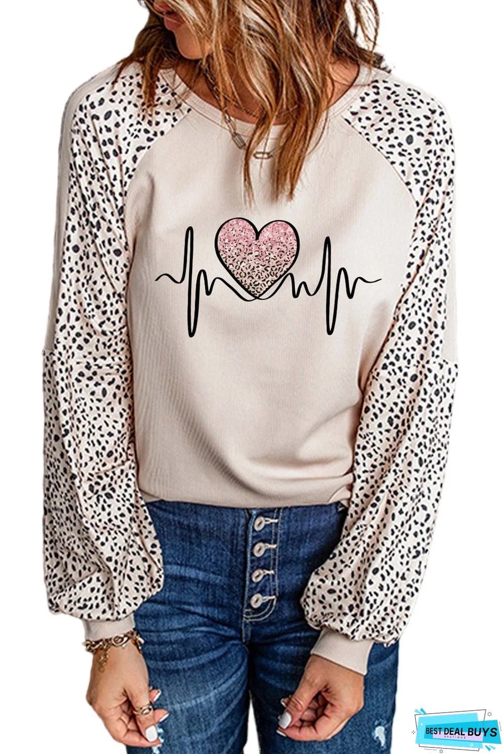 Peaceful Love Leopard Pullover Top