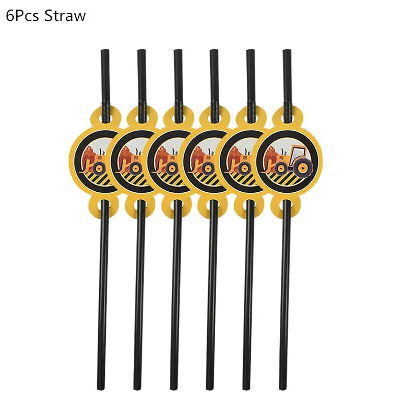 Construction Tractor Theme Excavator Inflatable Balloons Truck Vehicle Banners Baby Shower Kids Boys Birthday Party Supplies