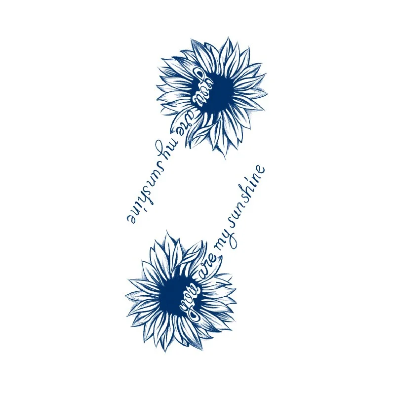 Sdrawing Flower/sunflower/Mermaid princess/tiger/eagle/fox Waterproof Temporary Tattoos Men Flash Tatoo Stickers Fake Tattoo Sticker