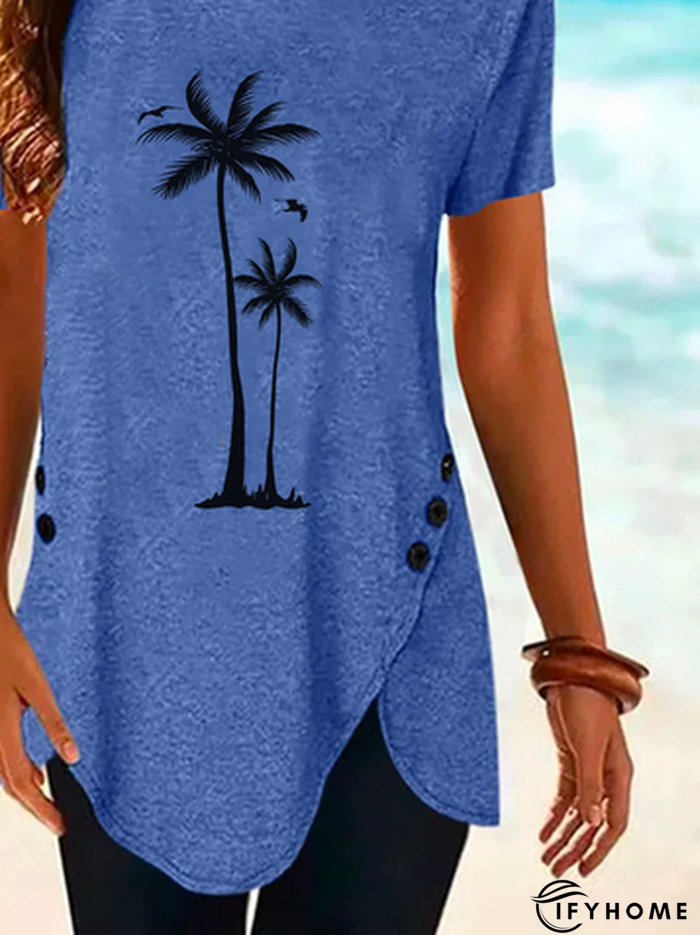 Crew Neck Loose Jersey Casual Tops | IFYHOME