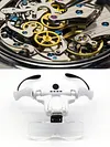 Head Mounted Hands Free Magnifying Glass USB Charging LED Interchangeable Lenses