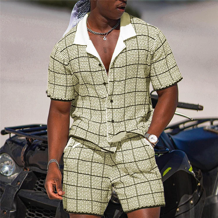 Broswear The Finest Short Sleeve Button Up Polo Shirt And Shorts Co-Ord