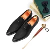 Fashion Mens Black Leather Dress Shoes 