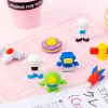 6 PACKS Cartoon Space Astronaut Erasers Set for Kids Back to School Student Office Exam Stationery Gift