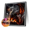 Schwarzer Drache - runder Bohrer Diamond Painting - 30*30cm