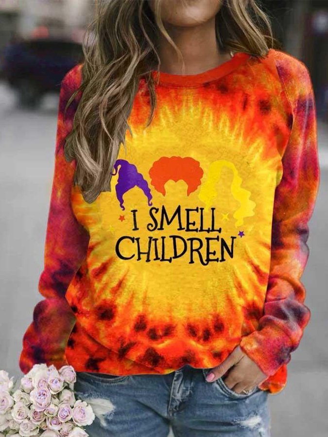 Women's Halloween Hocus Pocus Sanderson Sister Tie Dye Sweatshirt