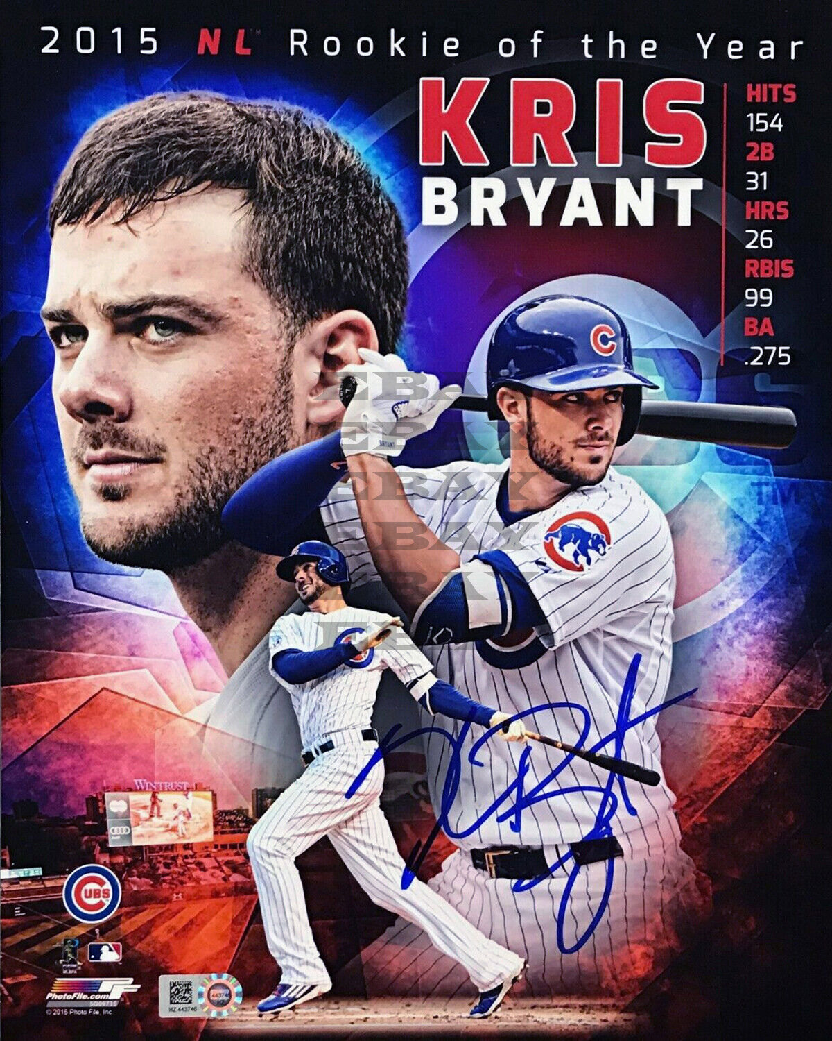 Kris Bryant Chicago Cubs 8x10 autographed Photo Poster painting Reprint