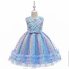 Summer Unicorn Flower Kid Girl Sequin Star Dress