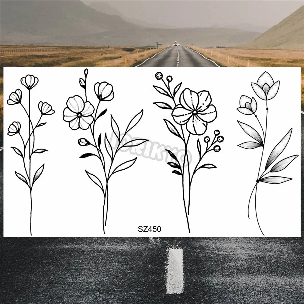 Minimalist Polar Bear Small Temporary Tattoos For Women Men Realistic Dandelion Hummingbird Fake Tattoo Sticker Forearm Tatoos