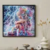 Rainy Beaded Girl Special Shaped 5D DIY Partial Drill Diamonds Dots Gem Art Kits for Adults Beginners Home Decor Diamond Dots Paintings Diamonds Paintings Gem Art 11.81 X11.81inch