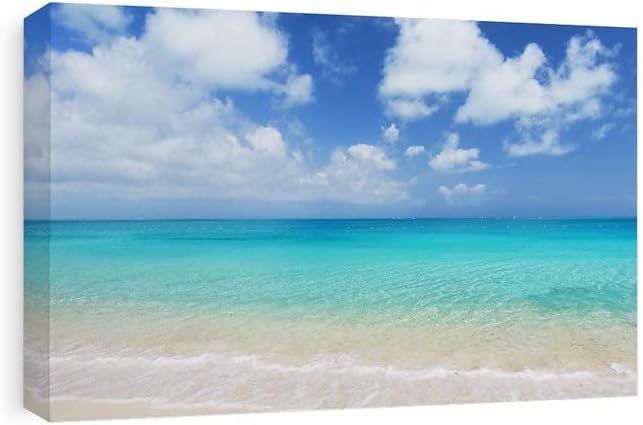 CafePress Canvas Wall Art White Sand Turks and Caicos Ready to Hang for Living Room, Bedroom or Office 15x10